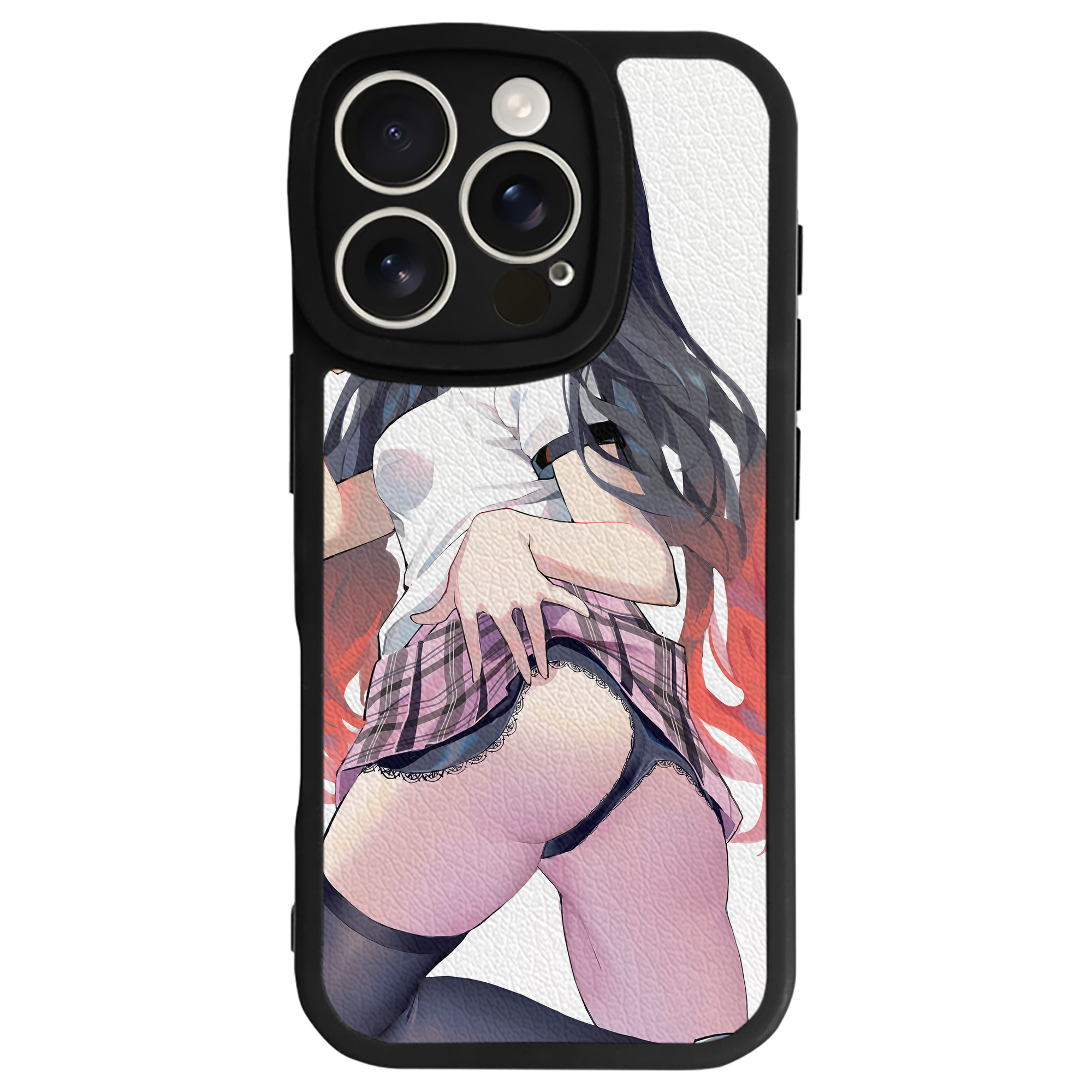 （画像用） 鬼滅の刃（きめつのやいば）竈門 禰󠄀豆子／かまど ねずこ Kamado Nezuko 【iPhone 16シリーズ対応】シリコンスマホケース（レザー調） 材質：シリコン